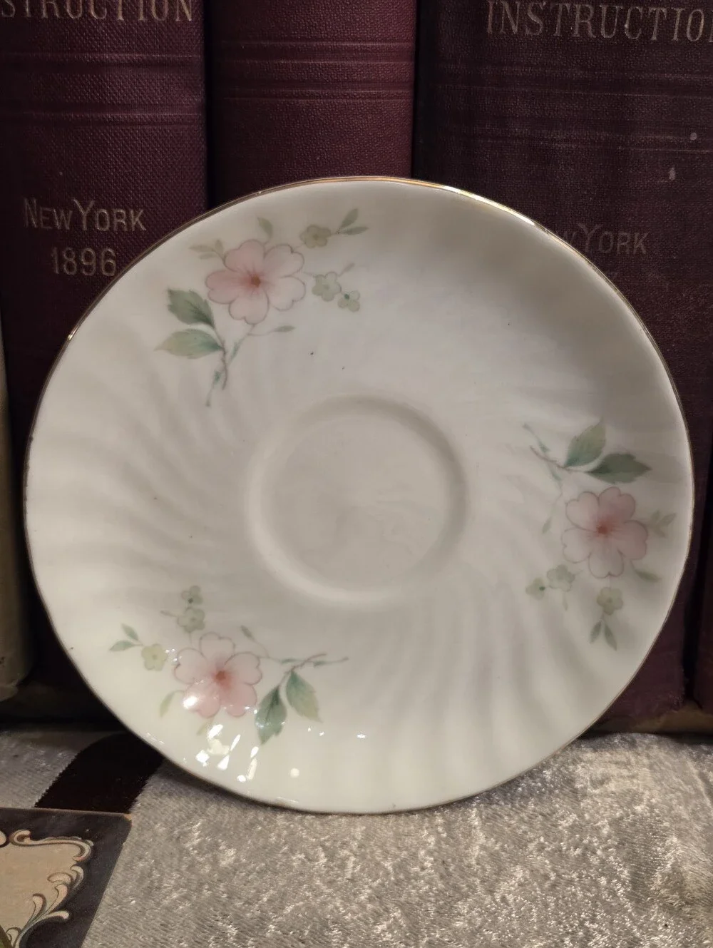 Hitkari Bone China India Soft Pink Floral Teacup Saucer